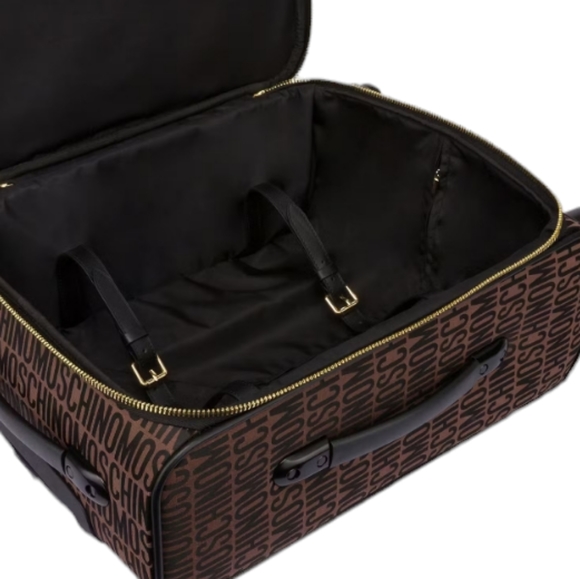 💕NWT MOSCHINO ALL-OVER LOGO NYLON TROLLEY CASE CARRY ON💕 - Picture 4 of 16
